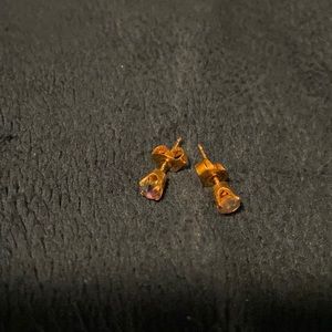 Gold light blue earrings